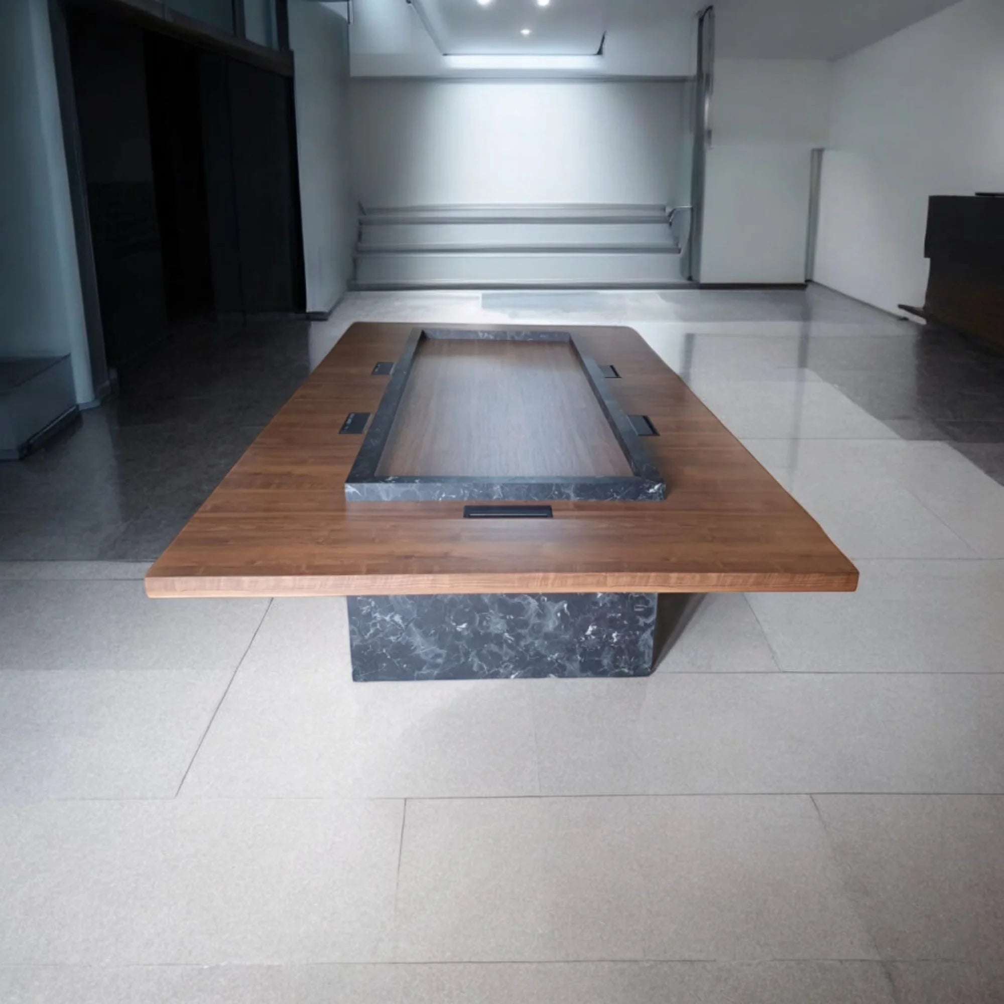 Ahşap Mermer Desen Toplantı Masası ISTANBUL