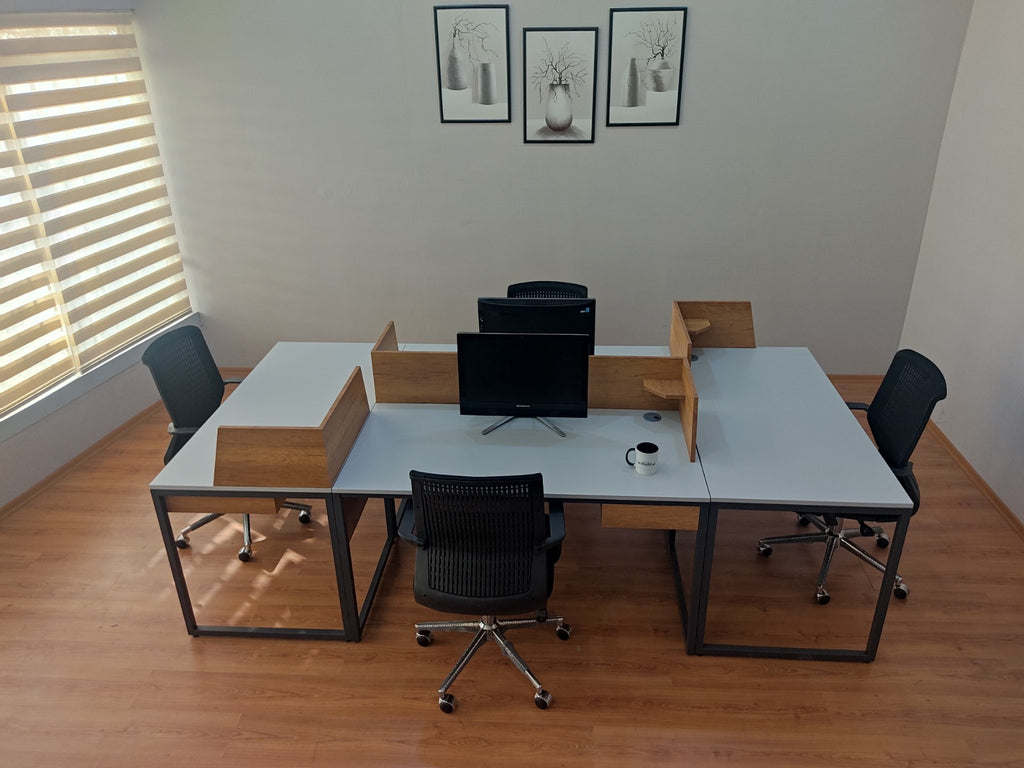 Zelinda 4-Person Desk