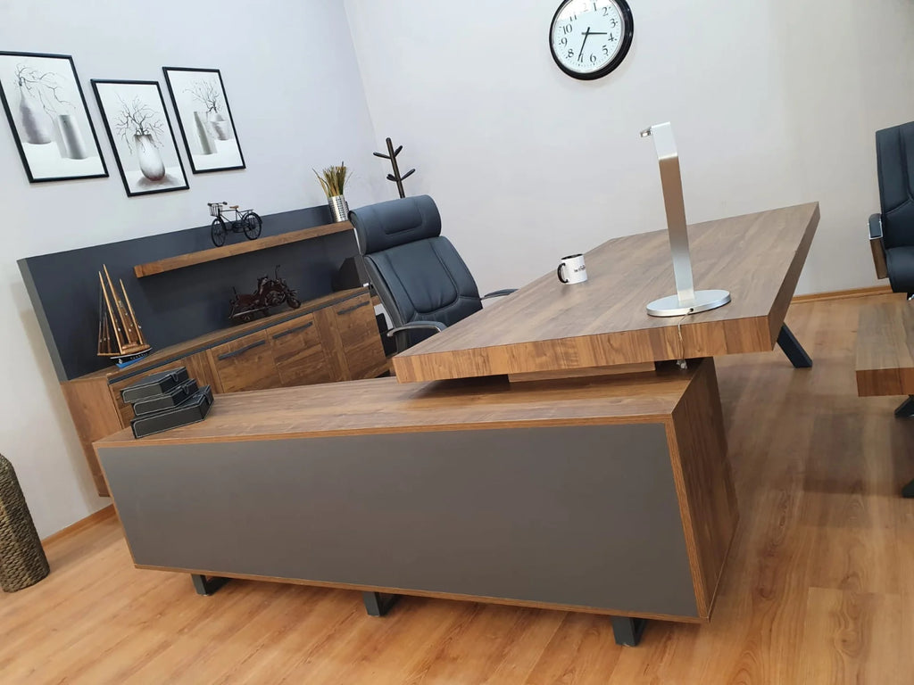 İstanbul Ofis Makam Masası Takımı S Class - Pablo Antrasit ISTANBUL