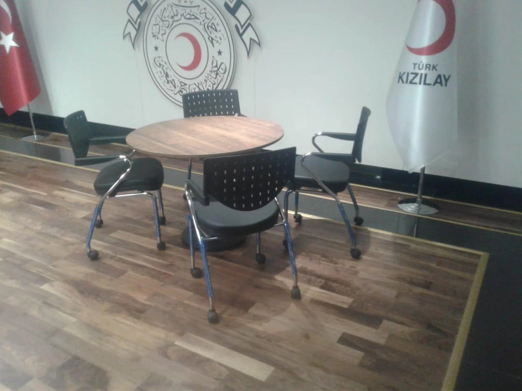 İstanbul Ofis Metal Ayak Yuvarlak Toplantı Masası ISTANBUL-TSI