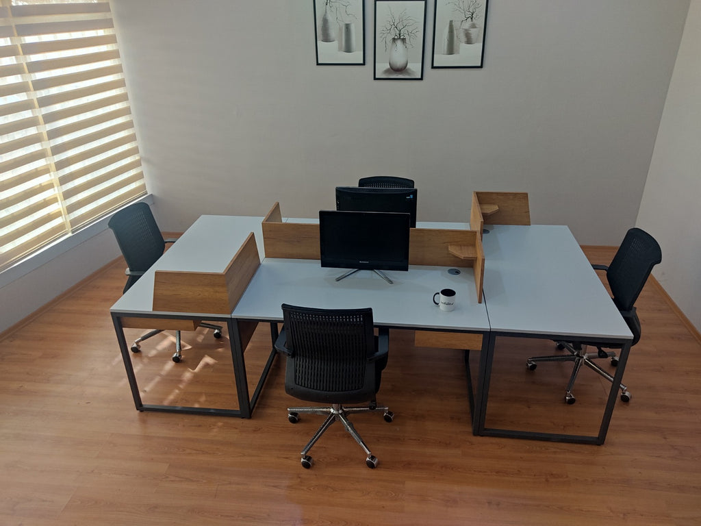 Zelinda 4-Person Desk