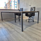 İstanbul Ofis Mobilya modern ahşap tablalı ve metal ayaklı 4lü ofis çalışma masası takımı