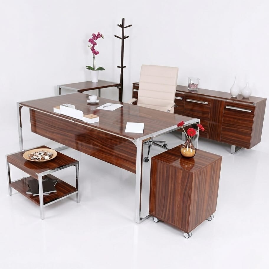Istanbul Office Desk Apple Executive Set Walnut