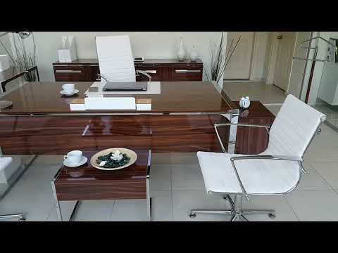 Istanbul Office Desk Apple Executive Set Walnut
