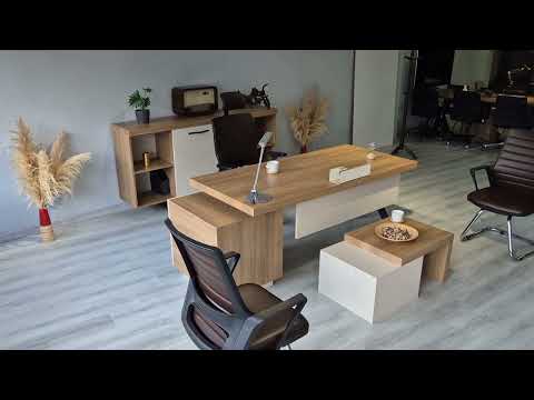 Captiva Executive Desk Set - Oak Mink