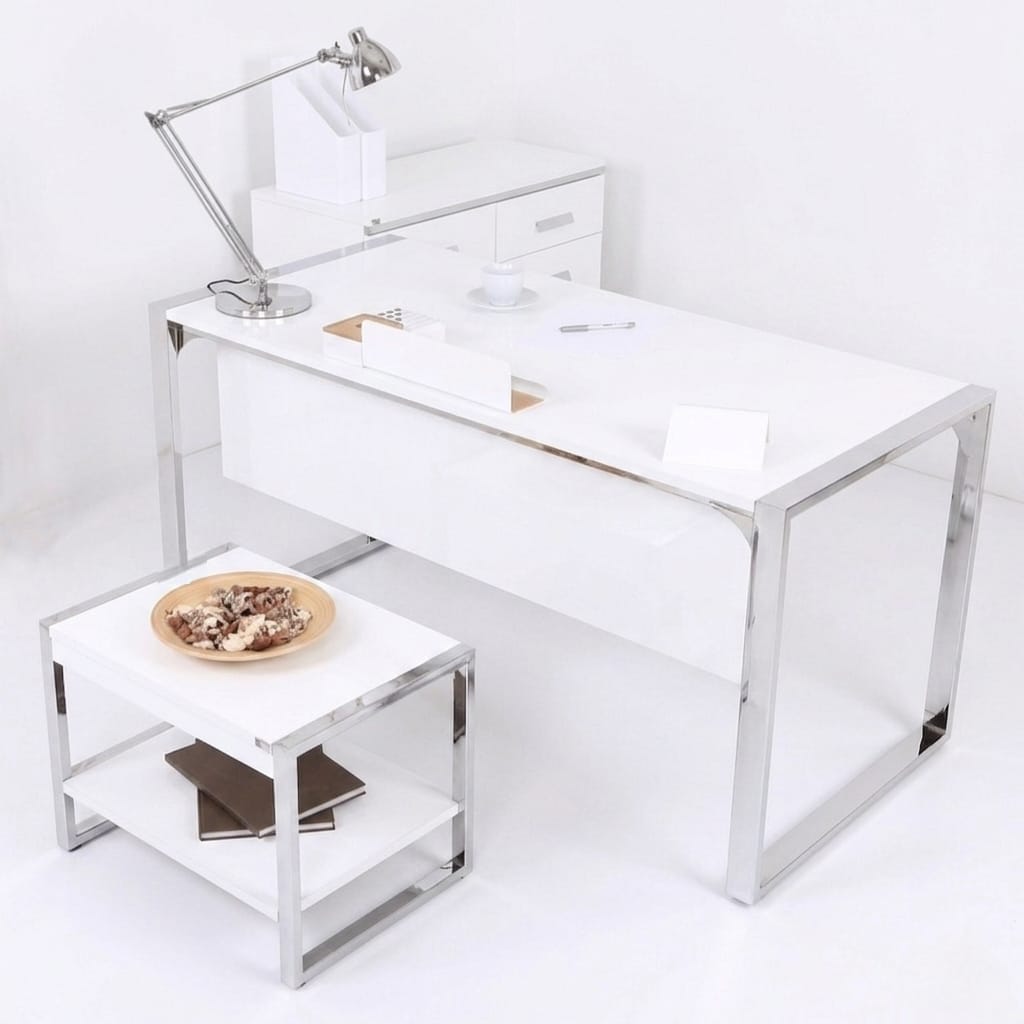 Valante Personnel Office Furniture Set, High Gloss White MDF